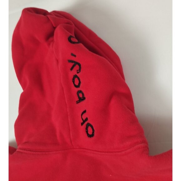 Champion Mens 2XL Red Mickey Mouse Reverse Weave Hoodie Oh Boy Disney Vintage - Picture 6 of 6